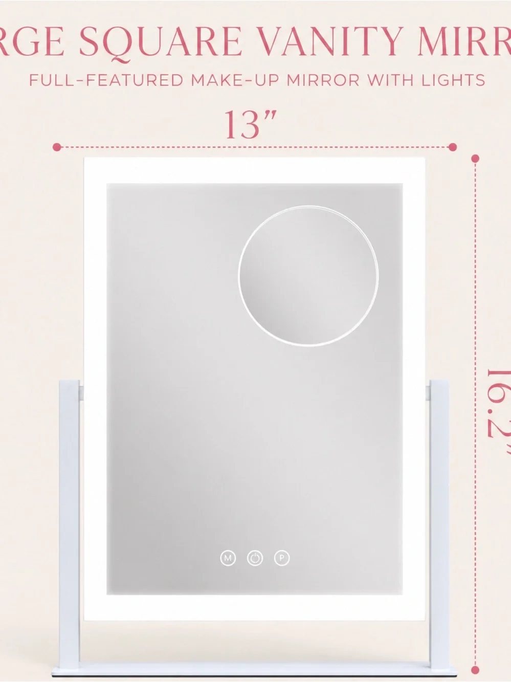 LED Lighted Vanity Mirror in white